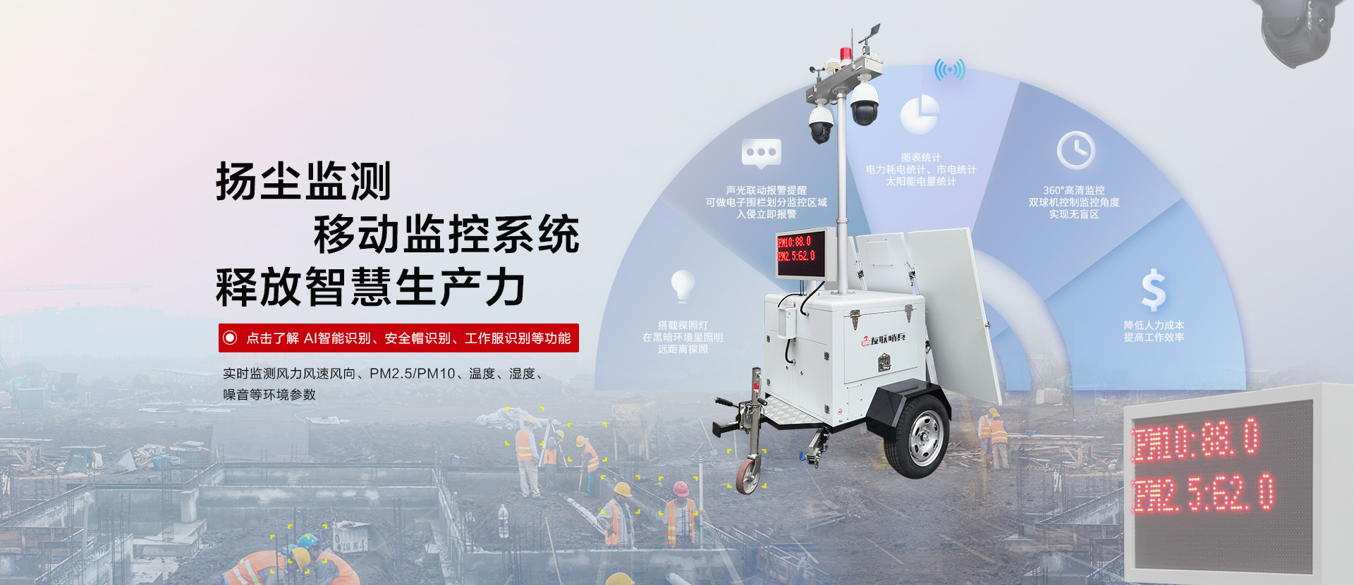 智慧城市揚(yáng)塵監(jiān)測移動監(jiān)控系統(tǒng)
